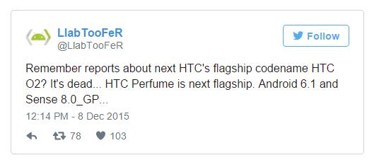 HTC готовит смартфон Perfume с Android 6.1 и Sense 8.0