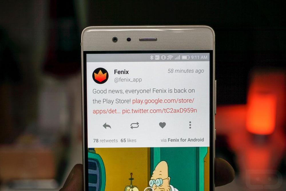 Fenix вернулся в Google Play Store