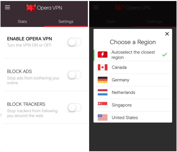 Opera VPN для Android бесплатно