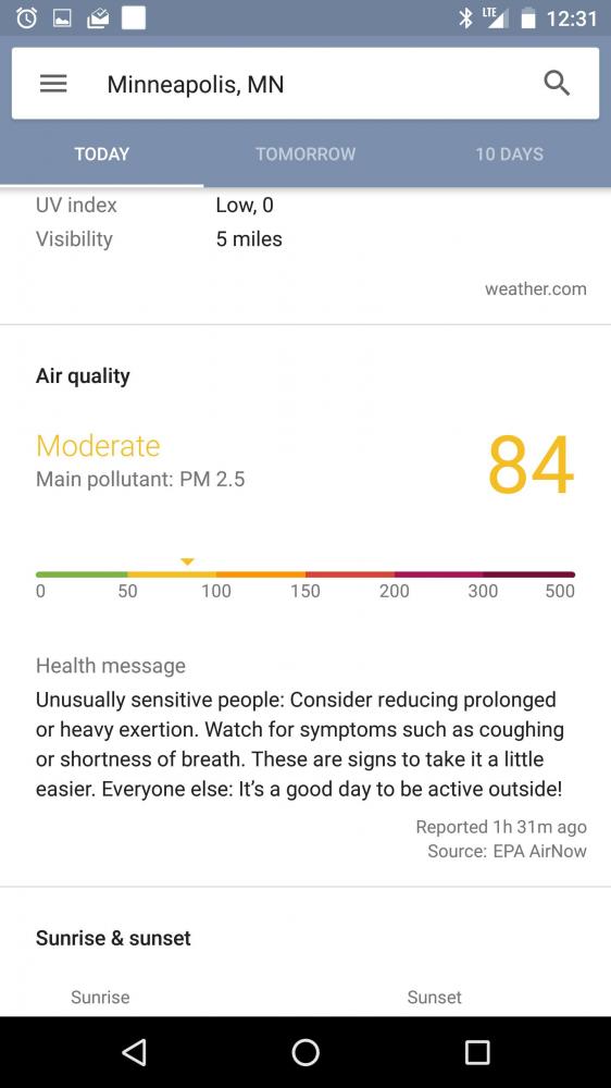 Google Now тестирует новые погодные карточки