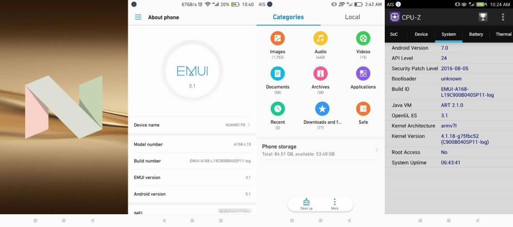 Бета-версия прошивки с Android Nougat доступна для Huawei P9