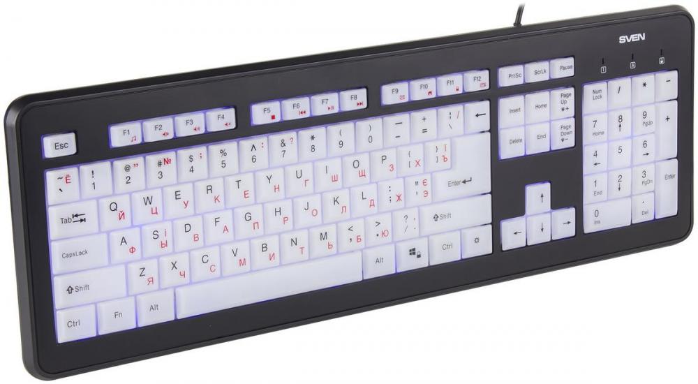 Работать, не включая свет: обзор клавиатуры SVEN KB-C7300EL с подсветкой всей поверхности