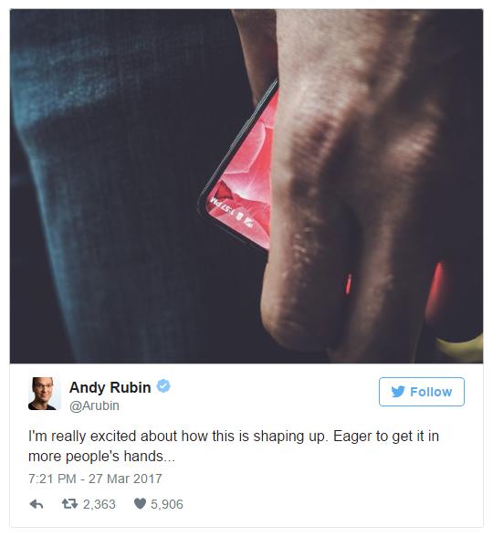 Отец Android показал тизер своего собственного смартфона