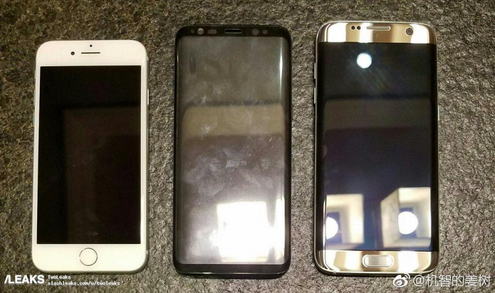 Сравнение размеров Galaxy S8 с Galaxy S7 и iPhone 7