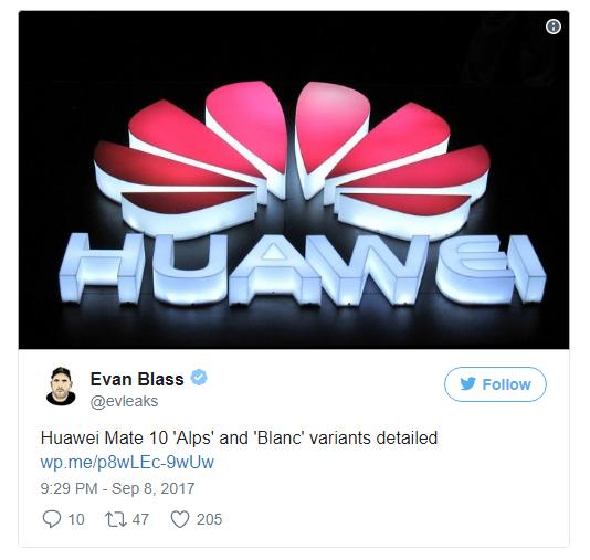 Huawei Mate 10 в цифрах спецификаций до релиза