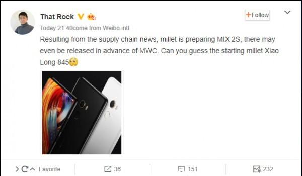 Xiaomi Mi Mix 2S уже активно рекламируется
