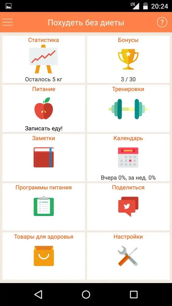 Похудеть без диеты, но с подсказками телефона