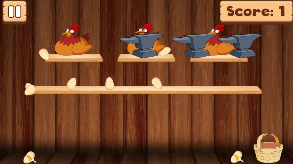 Chicken Madness: Catching Eggs - ни одно не уронить