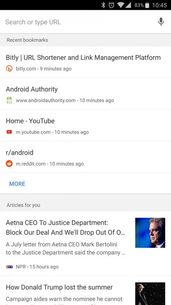Google Now функционал появляется в Chrome