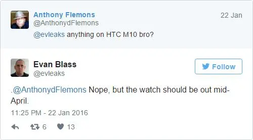 Умные часы от HTC могут появиться в апреле