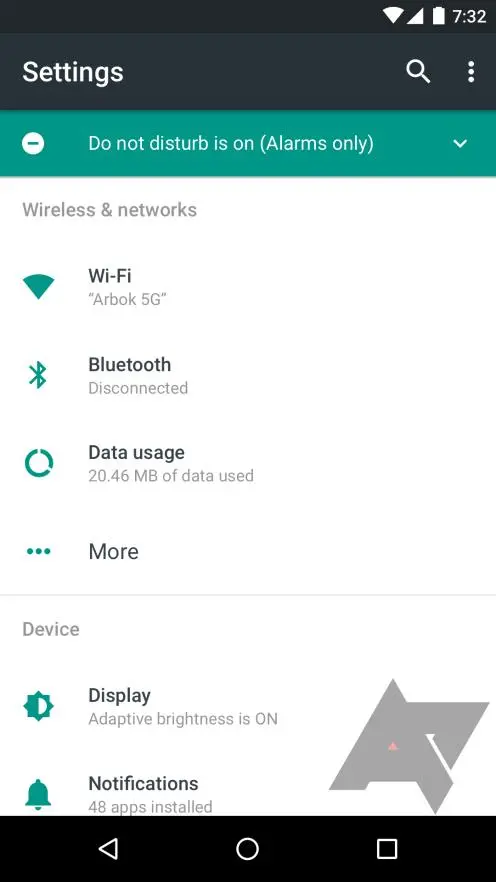 Смотрим на мокапы меню настроек Android N
