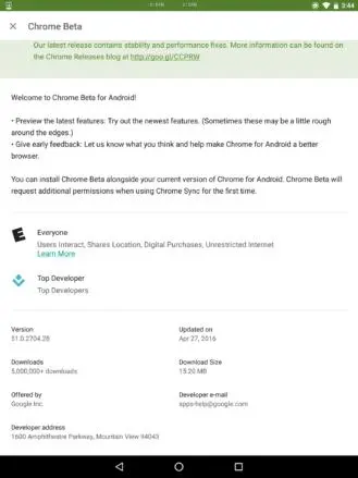 Google Play Store показывает информацию о количестве мегабайт апдейта