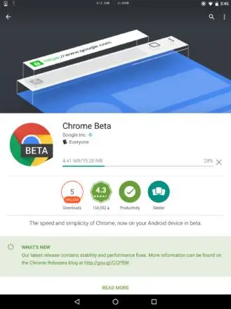 Google Play Store показывает информацию о количестве мегабайт апдейта