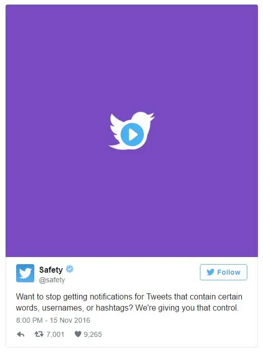 Twitter даёт возможность фильтрации уведомлений