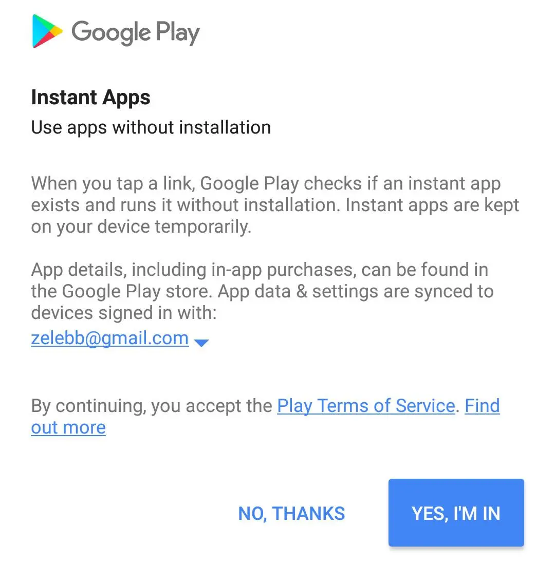 Как включить Instant Apps в Android?