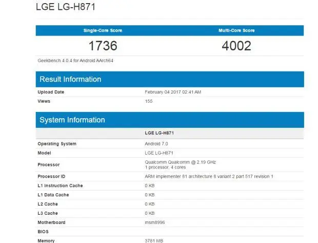 LG G6 со Snapdragon 821 в бенчмарках