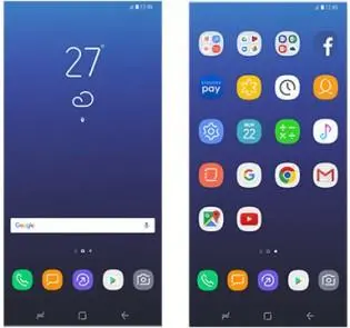 Новый интерфейс смартфонов Samsung, начиная с Galaxy S8
