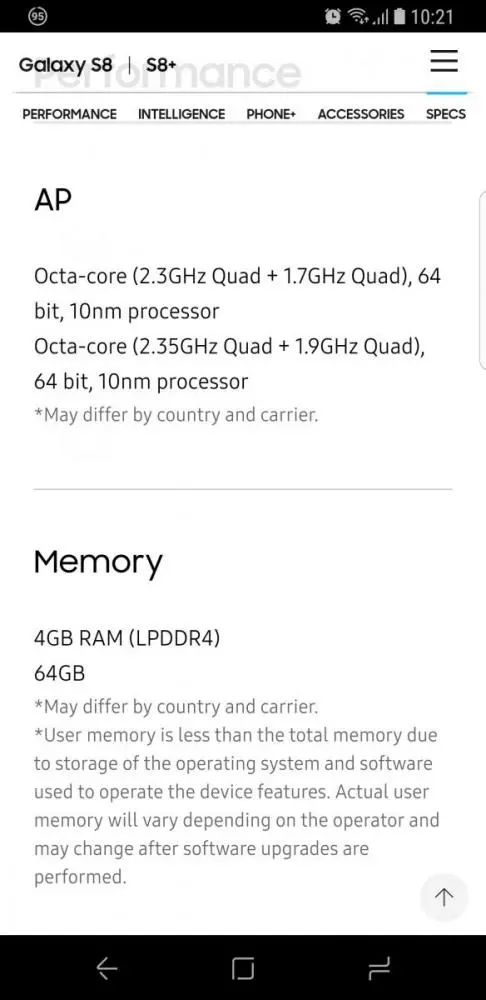 Samsung тоже ставит разные по скорости комплектующие в Galaxy S8