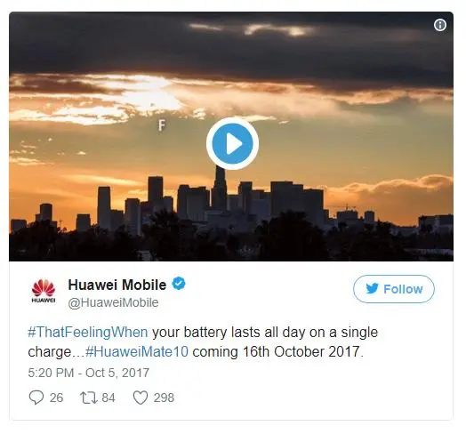 Huawei говорит, что у Mate 10 будет аккумулятор на 4000 mAh