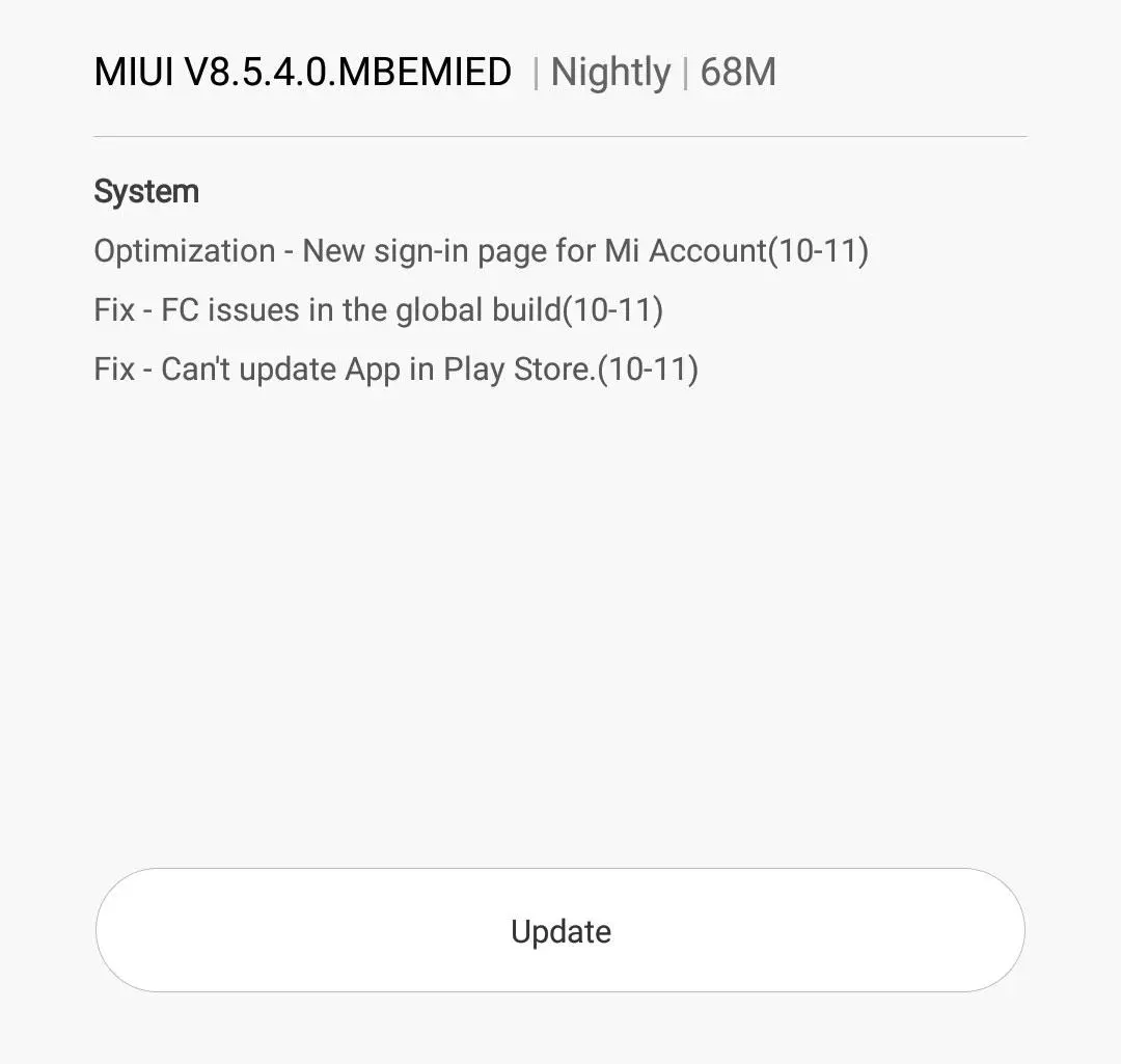 Обновление Redmi 4 Prime в России - пришла прошивка v8.5.4.0 MBEMIED