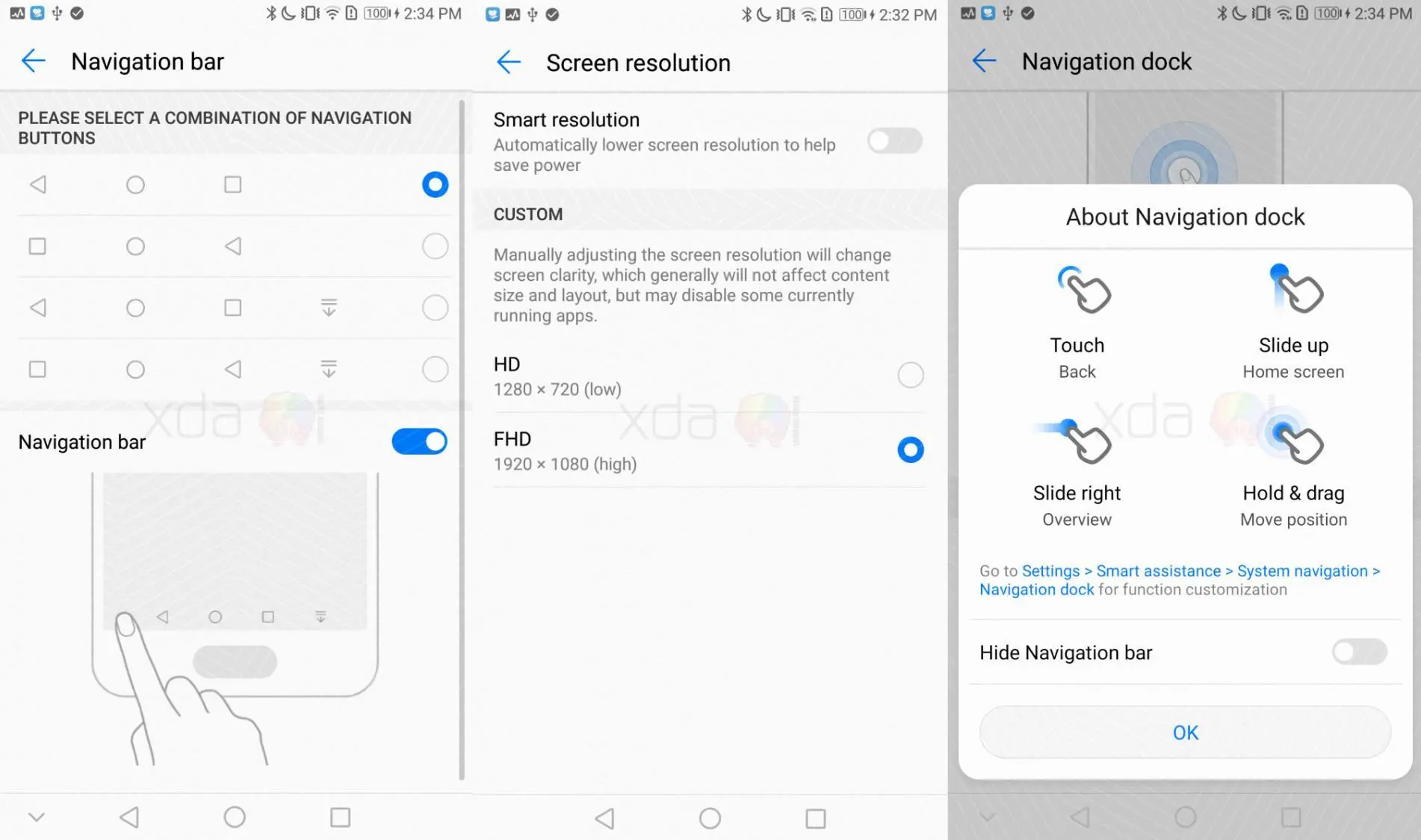 Скриншоты смартфона Huawei Mate 9 работающего на Android Oreo