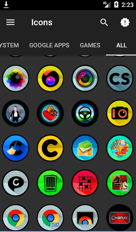 0 рублей за платные паки-иконок в Google Play Store