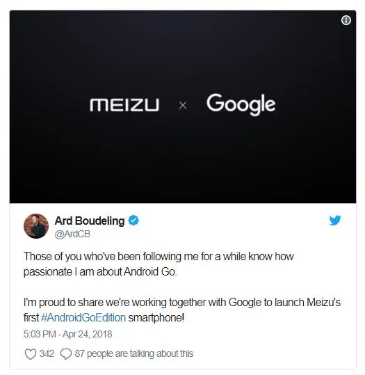 Meizu и Google выпустят смартфон на Android Go до конца года