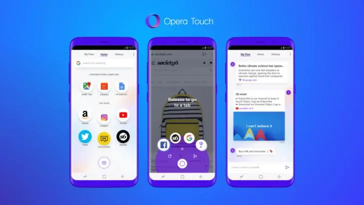 Новый браузер Opera Touch придумали для управления одной рукой