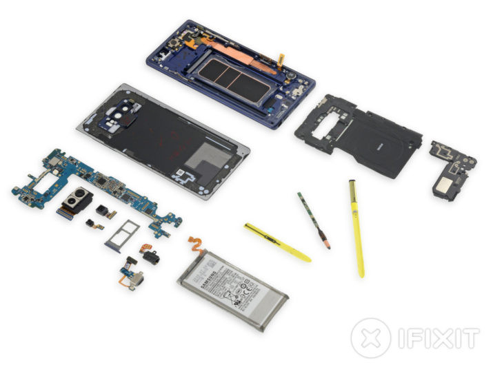 4 из 9 — рейтинг ремонтопригодности Galaxy Note 9 от iFixit