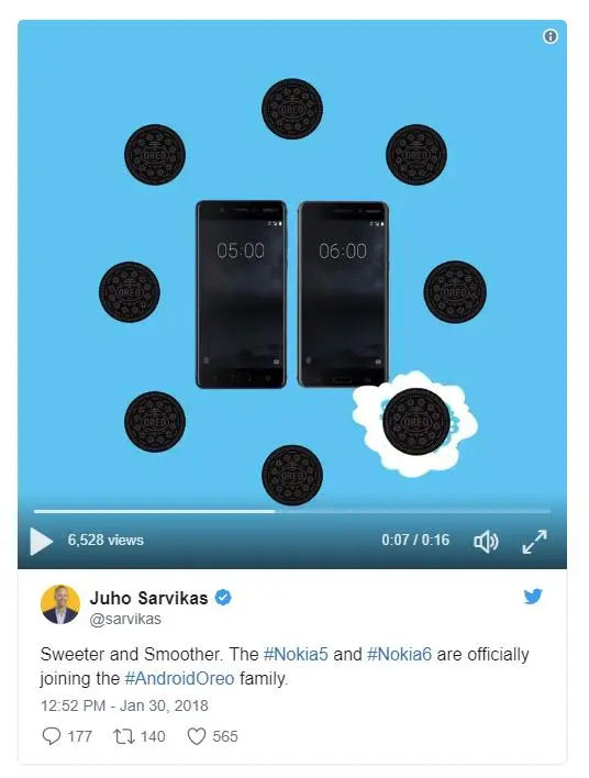 Nokia 5 и Nokia 6 добрались до Android Oreo