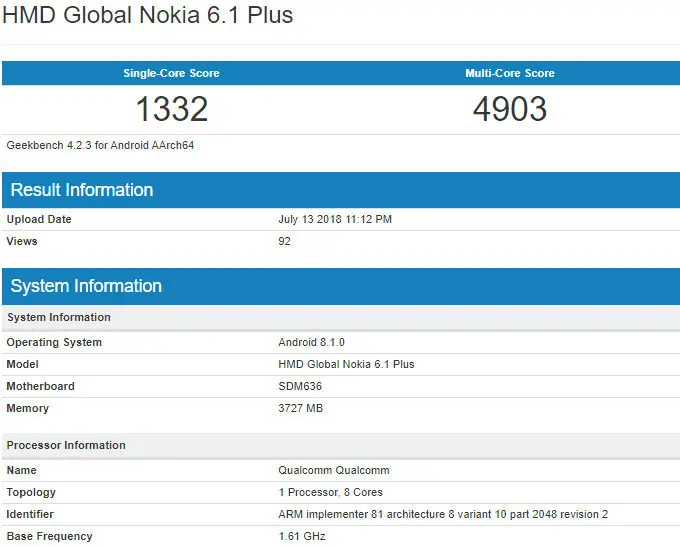 Nokia 6.1 Plus выглядит отлично, спецификации тоже хороши