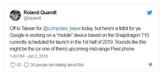 Google может выпустить бюджетный Pixel на чипсете Snapdragon 710