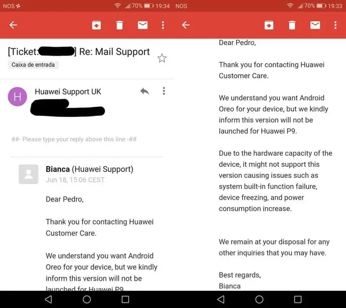 Huawei сообщила, что P9 не получит Android Oreo — обновление отменили
