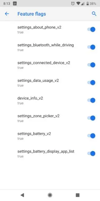 Скрытые переключатели настроек обнаружены в Android P Developer Preview