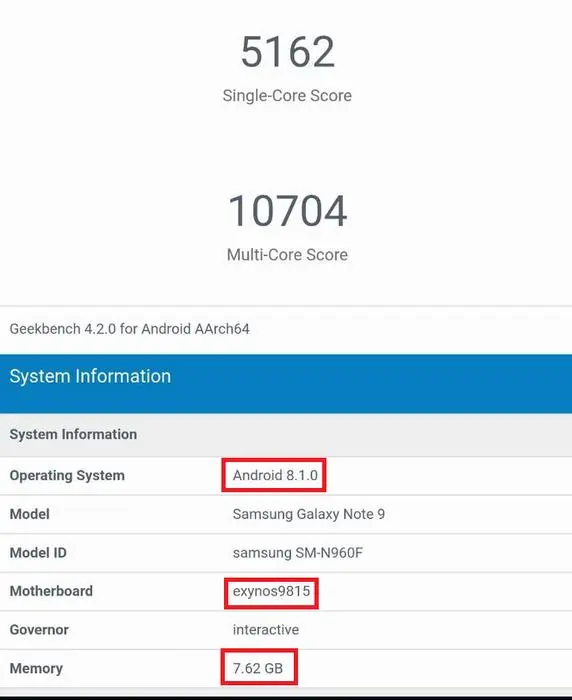 Фейковые результаты тестиования Galaxy Note 9 гуляют по сети