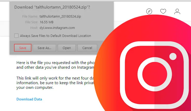 Как скачать все данные о себе из Instagram?