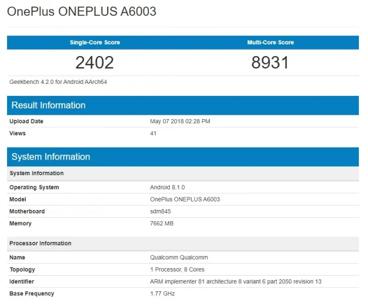 OnePlus 6 в бенчмарках. Каков он?