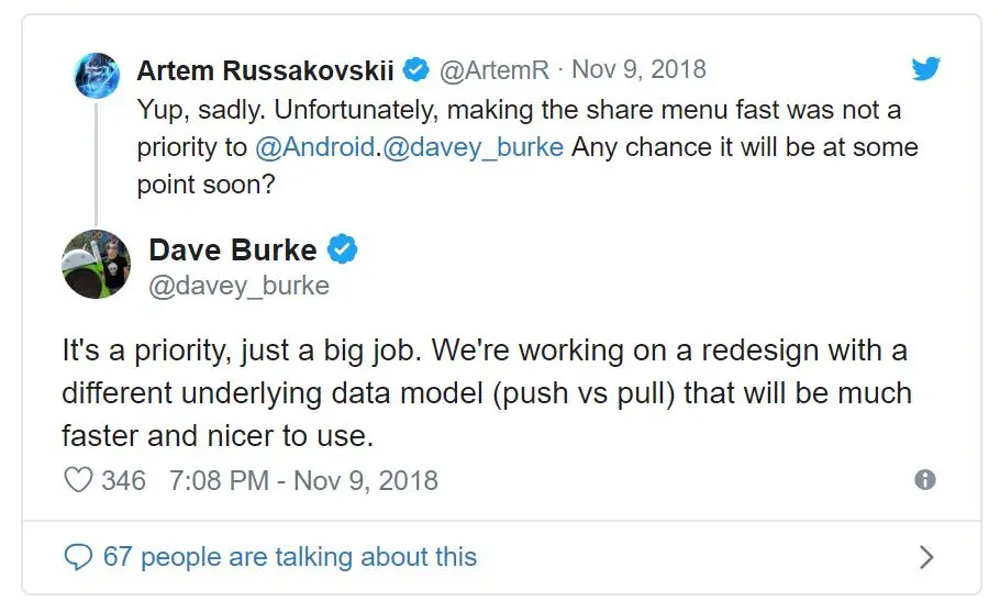 Google планирует переделать меню поделиться в Android