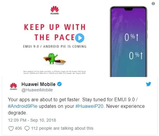 Huawei обещает Android Pie для P20 уже скоро