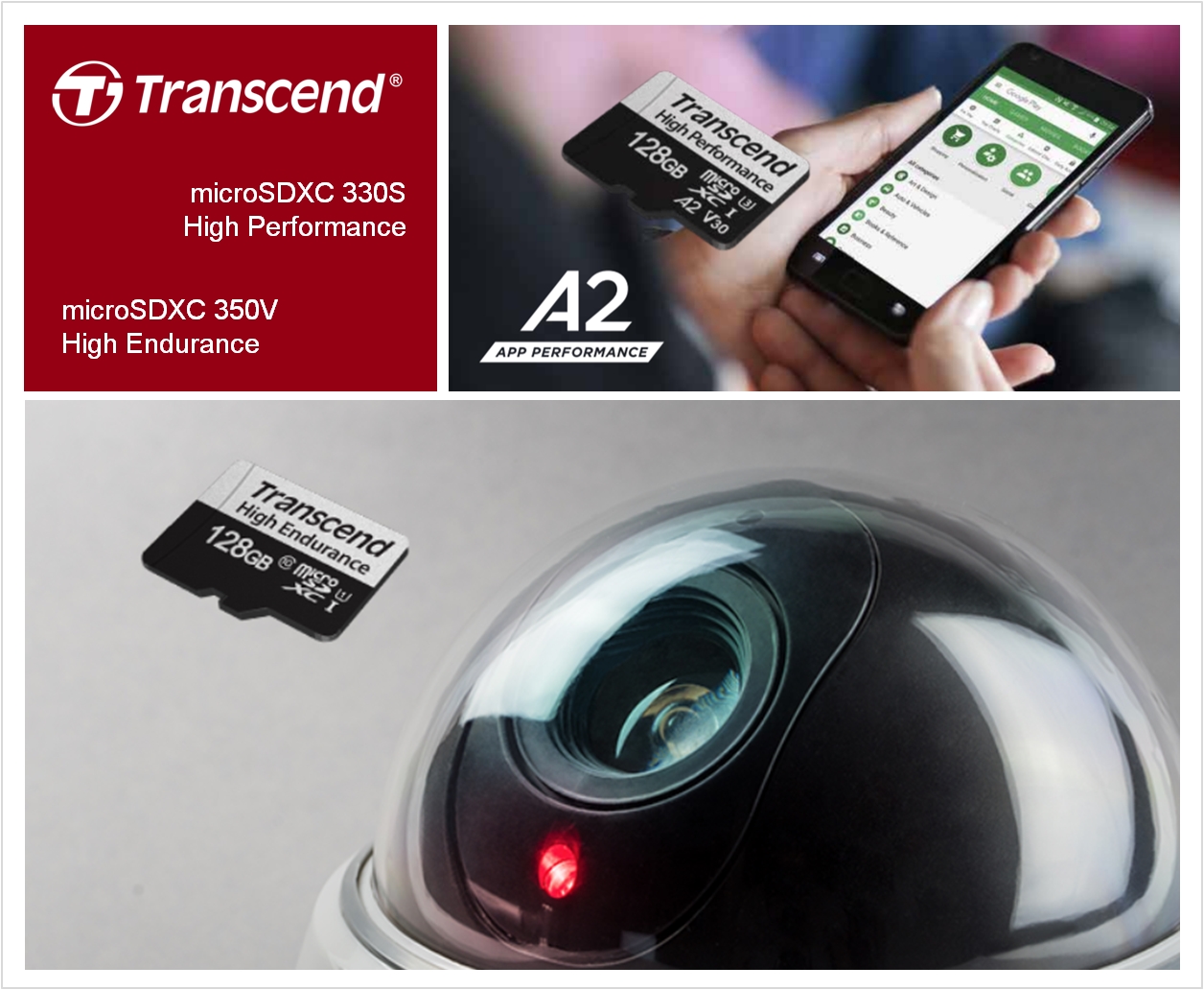Transcend представила две новых скоростных карты памяти microSDXC 330S и 350V High Endurance на 64 и 128 Гб