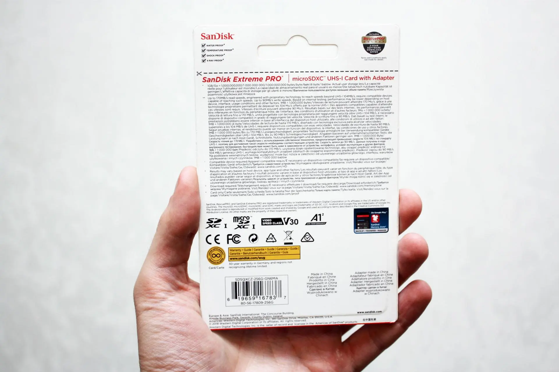 Обзор карты памяти SanDisk Extreme Pro microSDXC Class 10 UHS Class 3 V30 A2 170MB/s 256GB