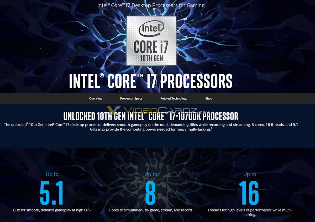 Процессоры Intel 10 поколения (Comet Lake-S) ждём 27 мая