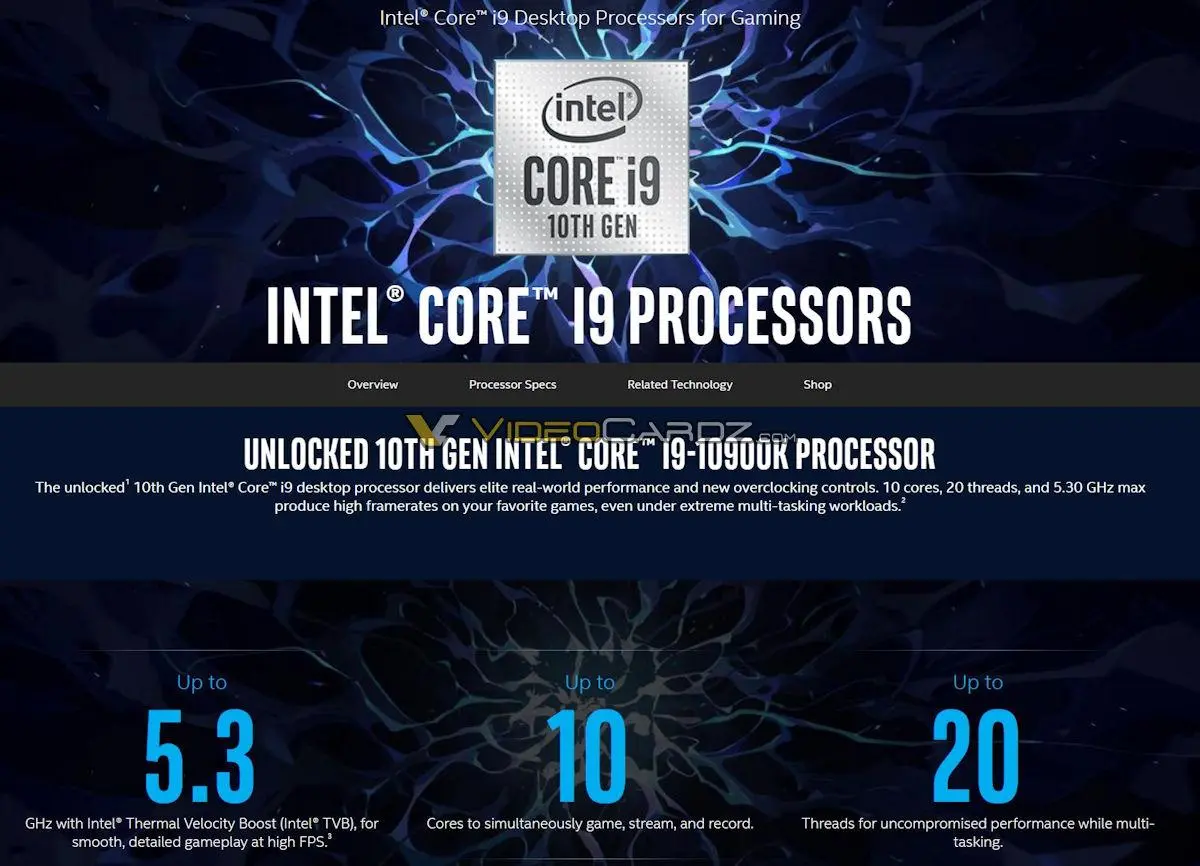 Процессоры Intel 10 поколения (Comet Lake-S) ждём 27 мая