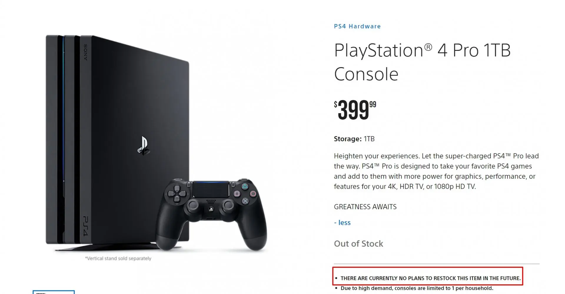 Sony может снять PS4 Pro с продажи