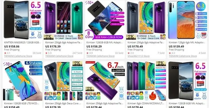 Фейковые смартфоны Huawei и Samsung заполонили Aliexpress