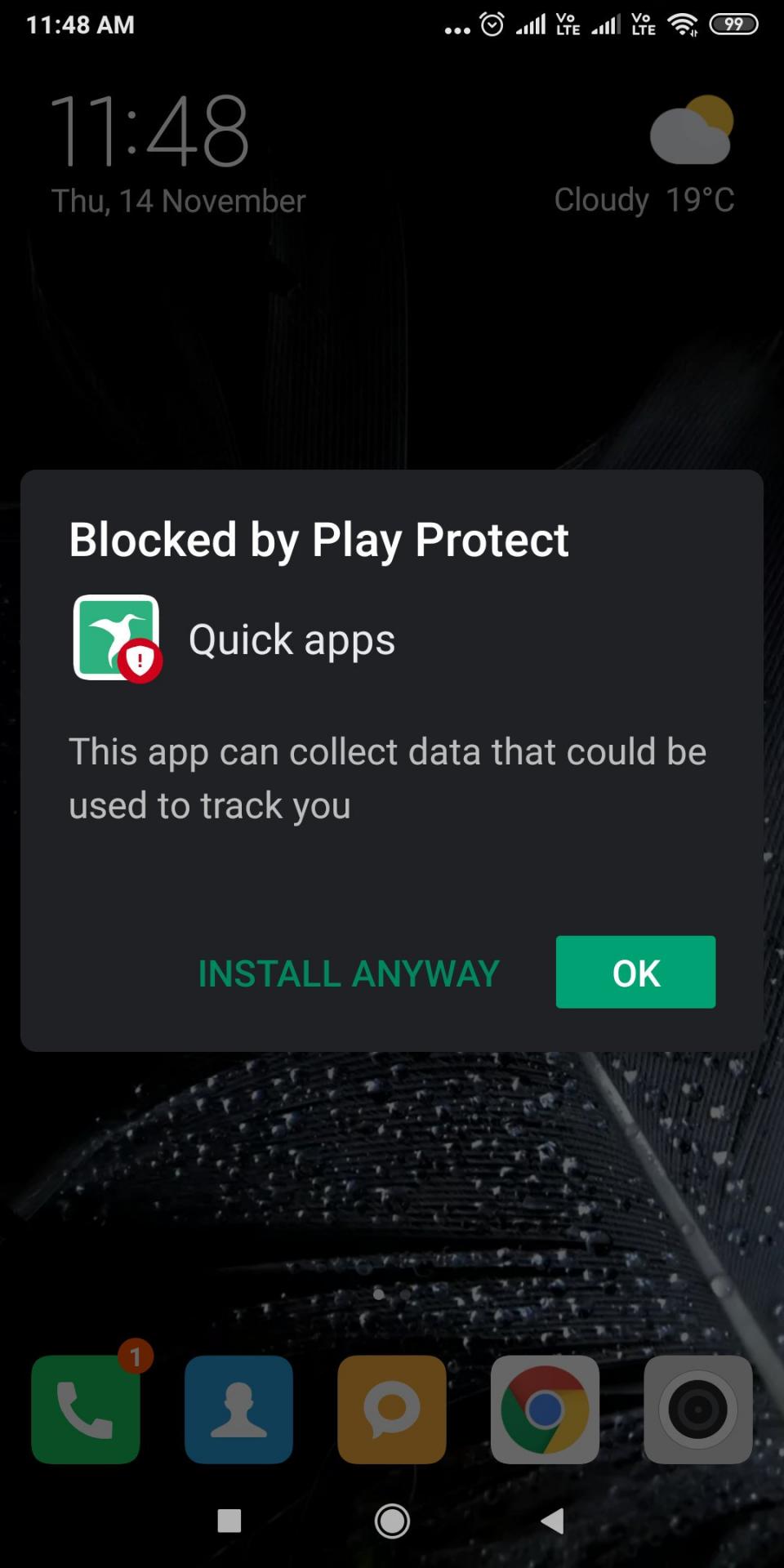 Google Play Protect забанил приложение от Xiaomi