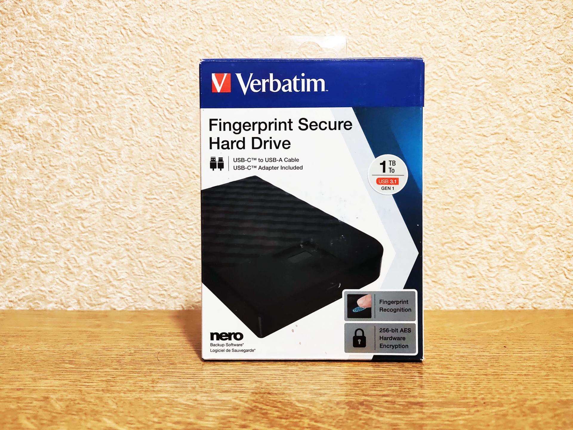 Обзор внешнего жёсткого диска Verbatim Fingerprint Secure Hard Drive