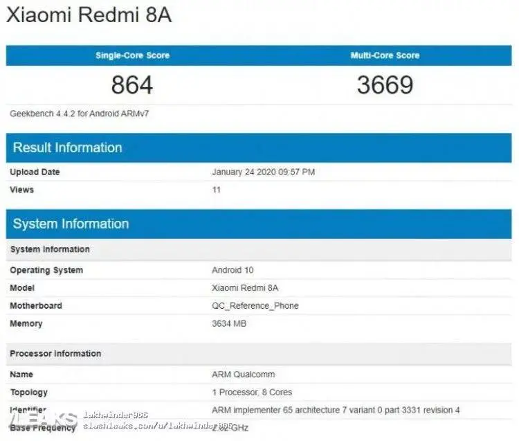 Xiaomi Redmi 8A, кажется, получит Android 10