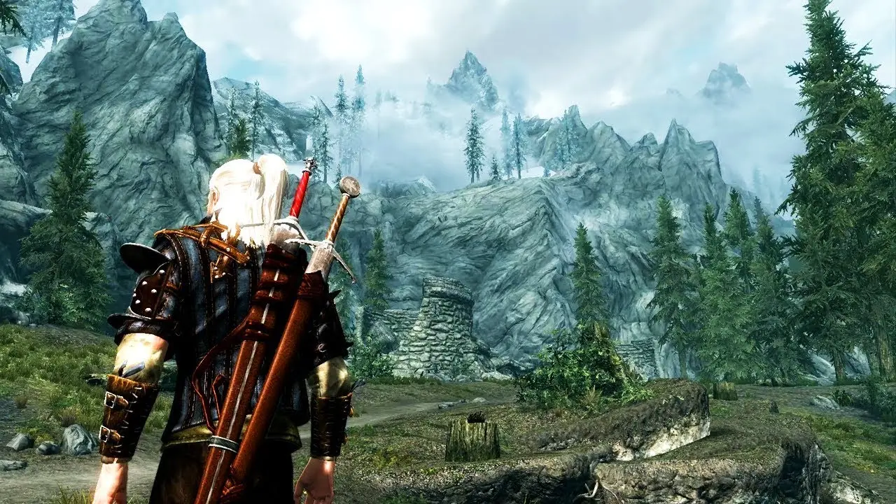 Моддер скрестил Skyrim и The Witcher 3 и показал что из этого получилось