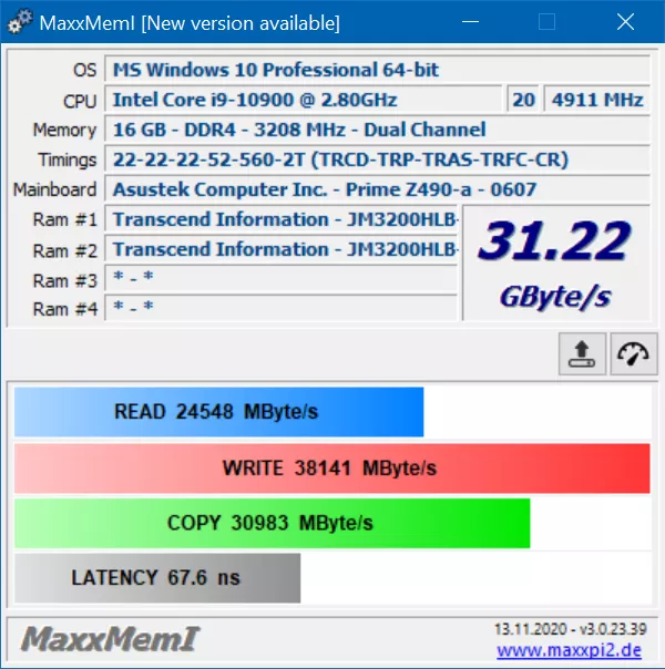 Тест-драйв оперативной памяти Transcend JetRam JM3200HLB-8G